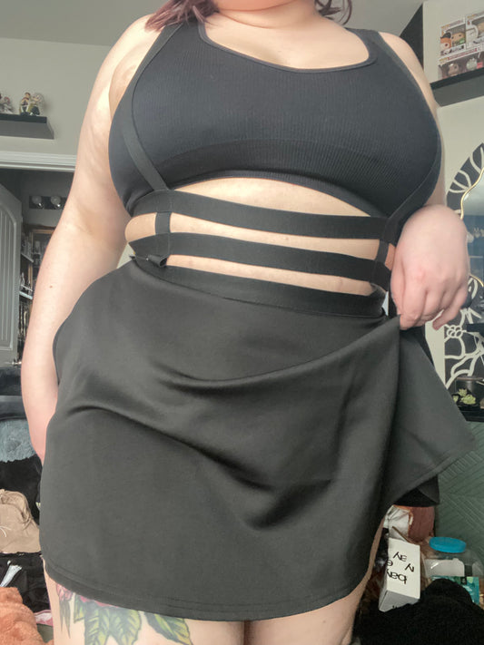 Black Suspender Skirt